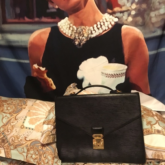 Louis Vuitton Handbags - Louis Vuitton Porte Document Black Epi Laptop Bag